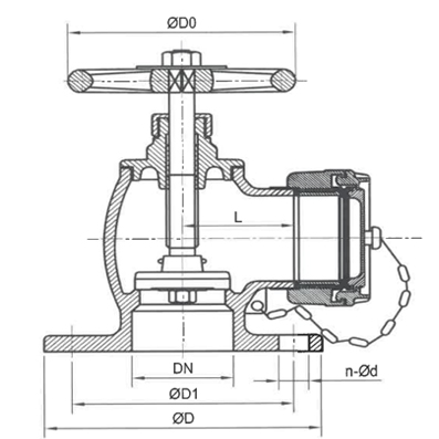 JIS 7334B Marine Angle Type Fire Hydrant Valve111.jpg